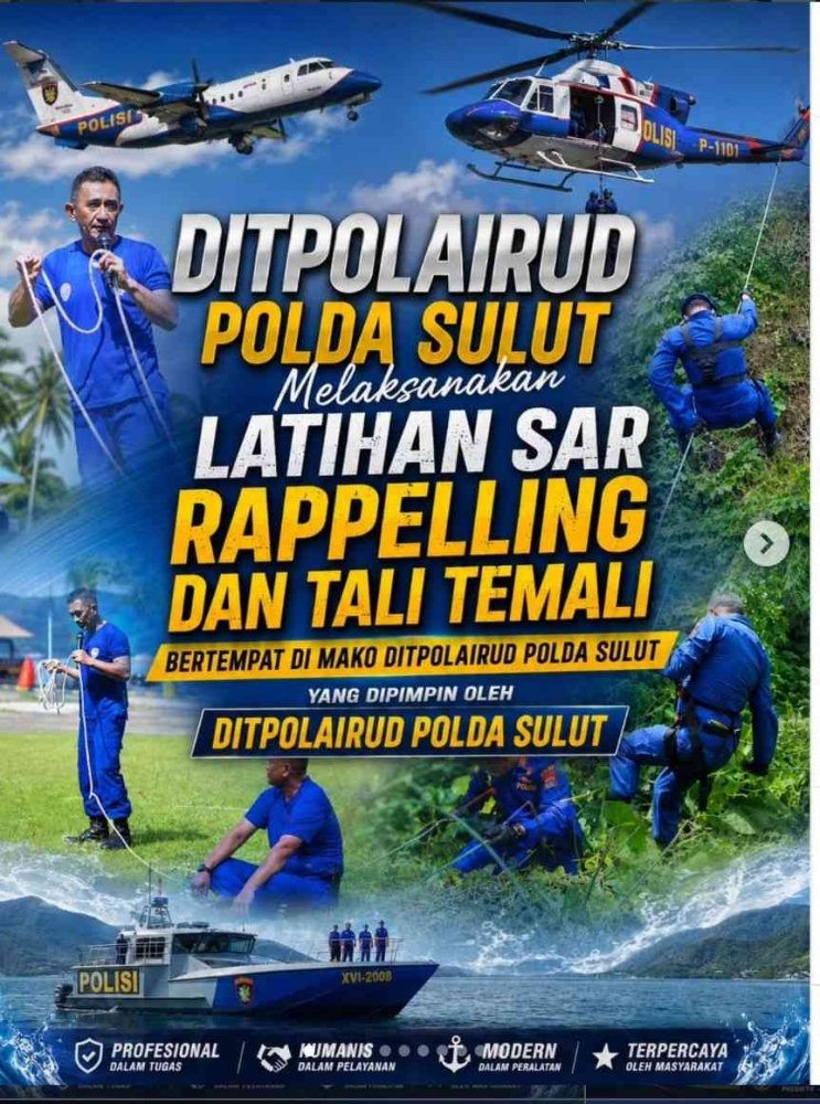 Personel Ditpolairud Polda Sulut Asah Kemampuan SAR Lewat Latihan Rappelling dan Tali Temali
